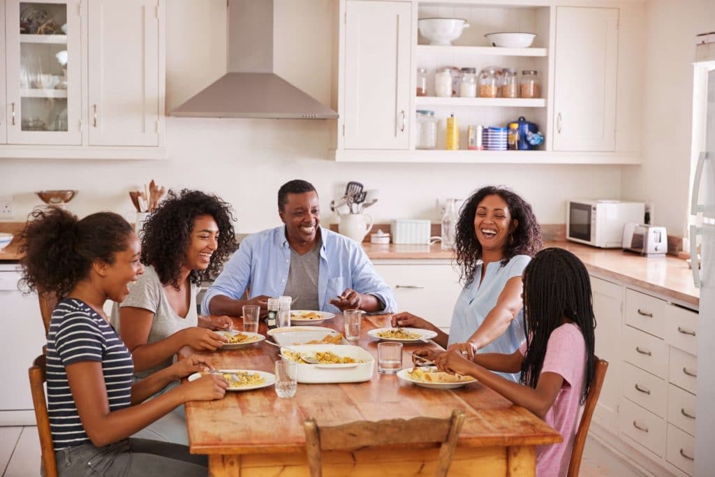 Family at the dinner table