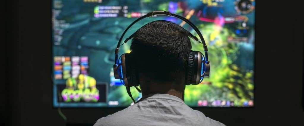 boy playing video games