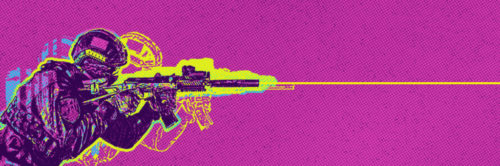 graphic illustrated swat team shooting