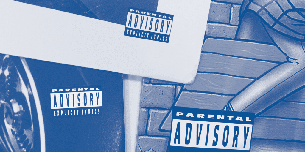parental advisory explicit lyrics warnings on album covers