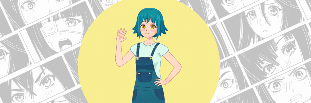 Anime girl waving