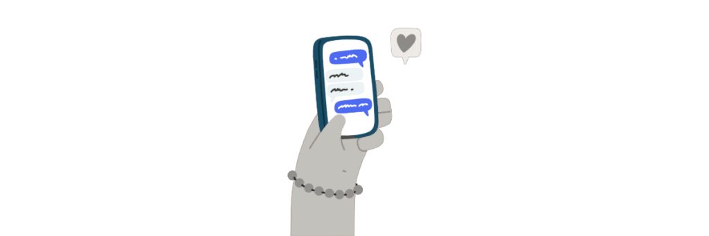 hand holding messenger