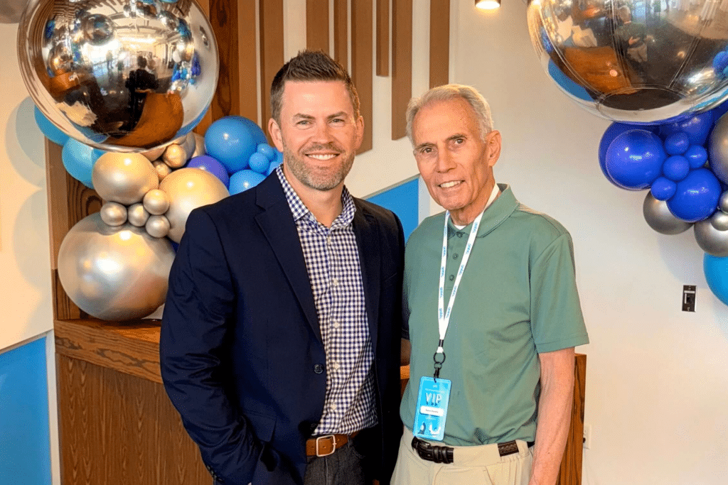 Gabb CEO Nate Randal and his father at Gabb Headquarters.