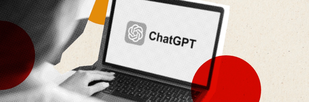 person looking at chatgpt on a laptop